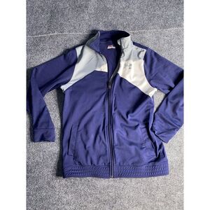 Under Armour Track Jacket Mens Large Navy Allseasongear Athletic Fit Full Zipper